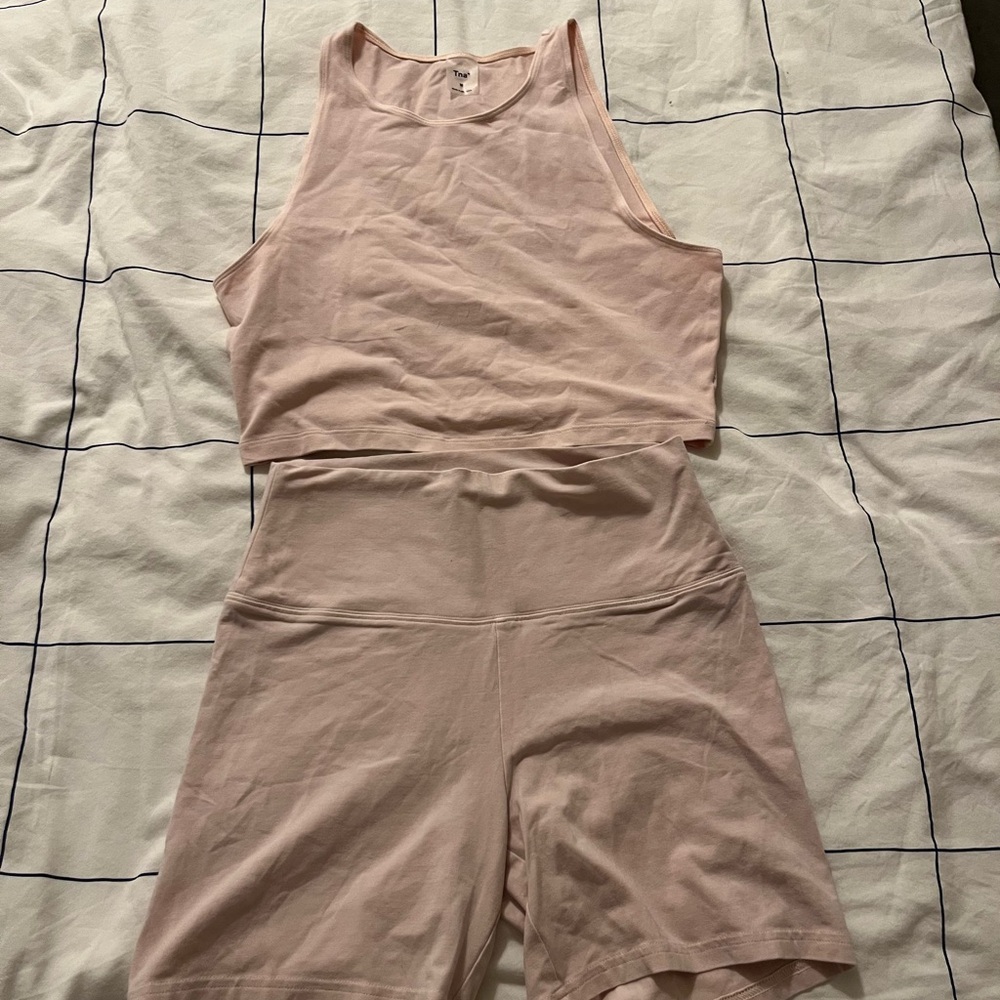 TNA Pink Sleeveless Top and Shorts Set
